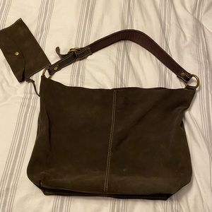 Lucky Brand suede hobo bag